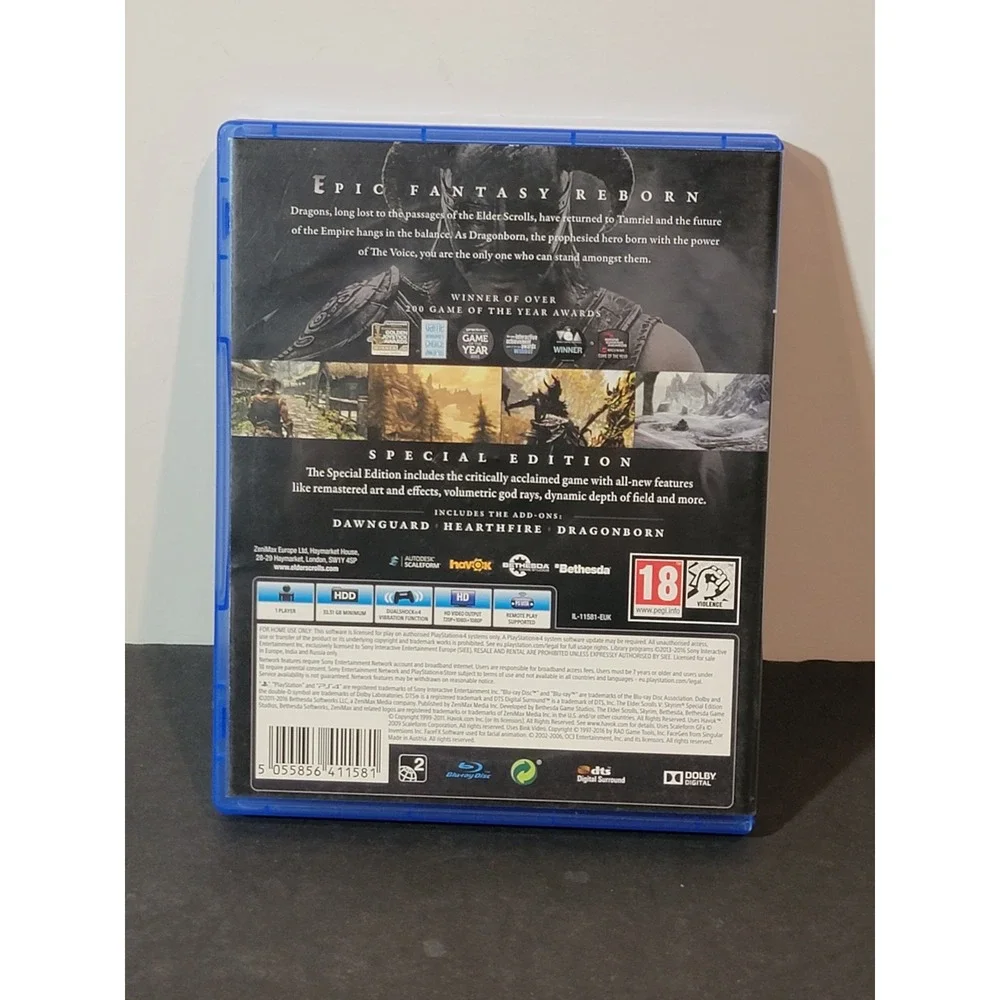 Elder Scrolls V: Skyrim Special Edition Playstation 4 PS4 Tested Works Complete‎